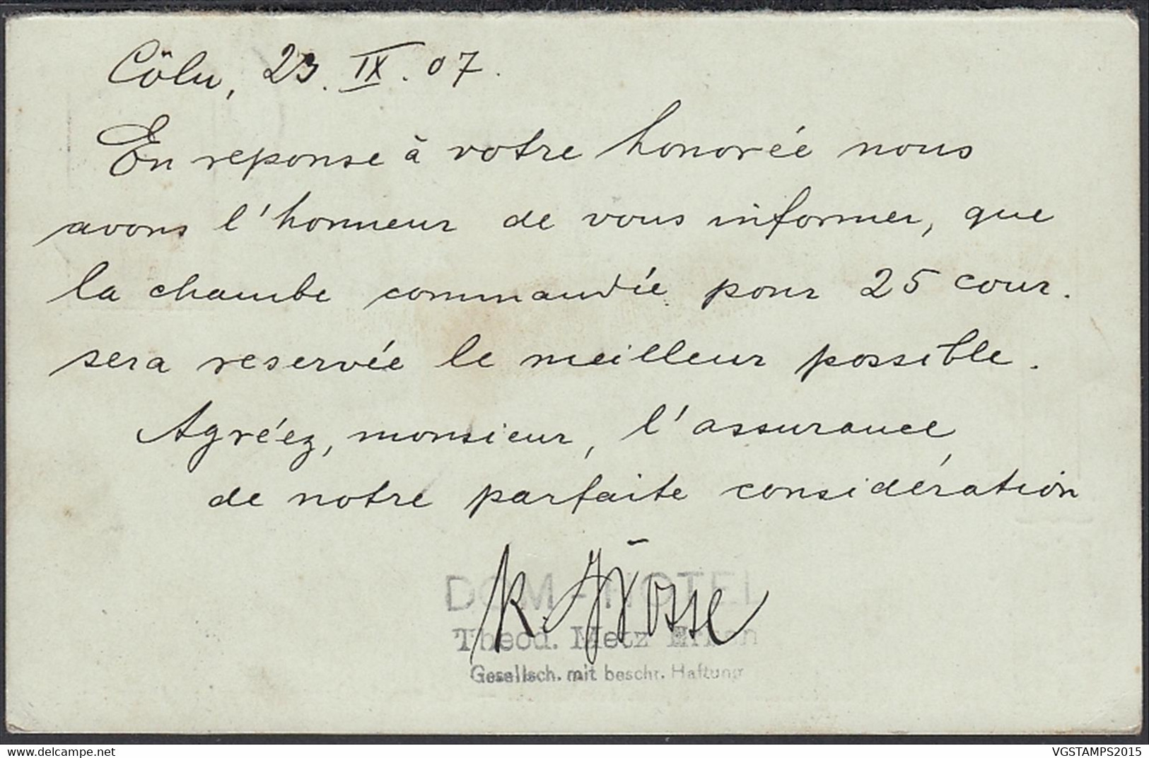 Belgique 1907- Entier Postal 10 Cts  Carte Réponse Oblitére Coln -Allemagne Vers Pepinster.. (DD) DC-11027 - 1905 Thick Beard