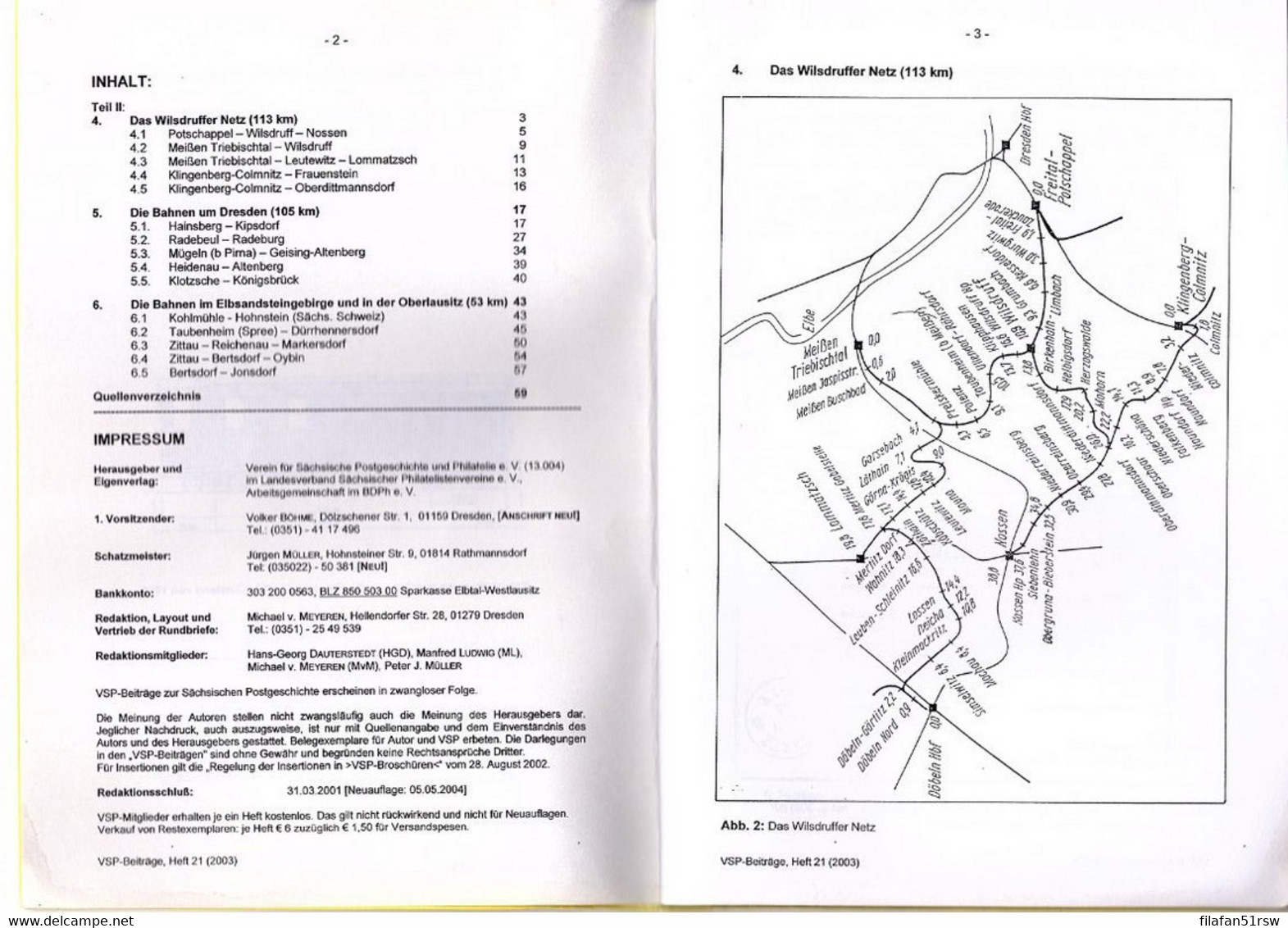 VSP Heft 21-2003, Schmalspurbahnen In Sachsen, Stempelstudie Zur Bahnpost, Jürgen Müller, Teil II - Philatelie Und Postgeschichte