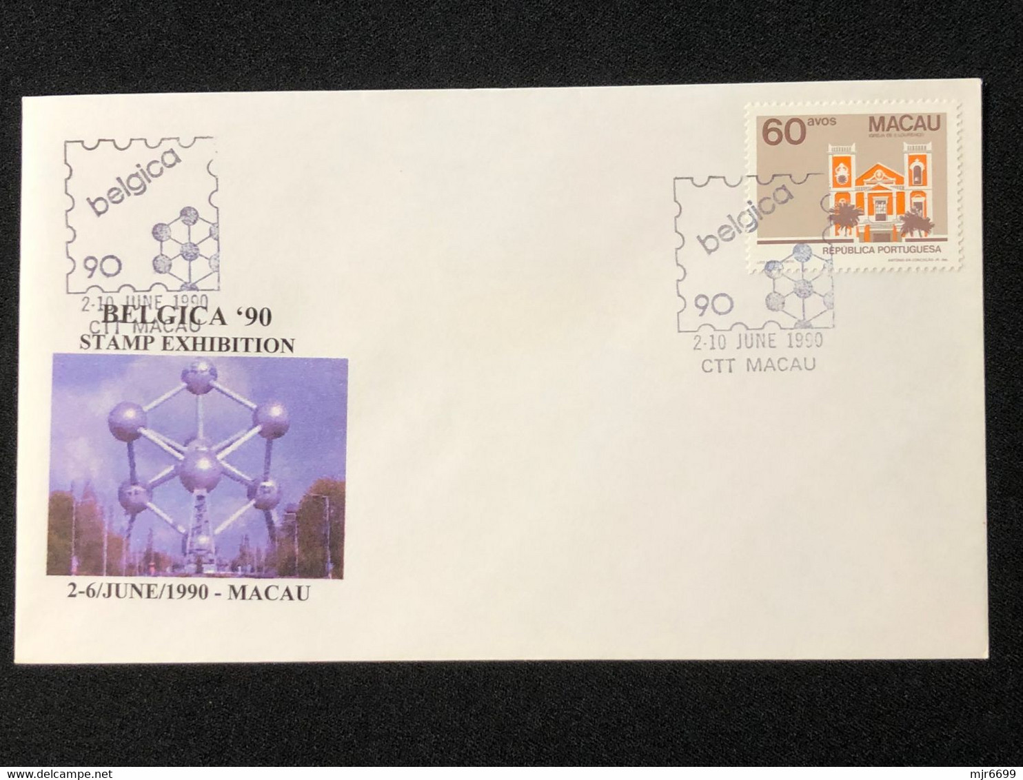 MACAU "BELGICA 90" STAMP EXHIBATION COMMEMORATIVE OFFICIAL COVER - RARE - Storia Postale