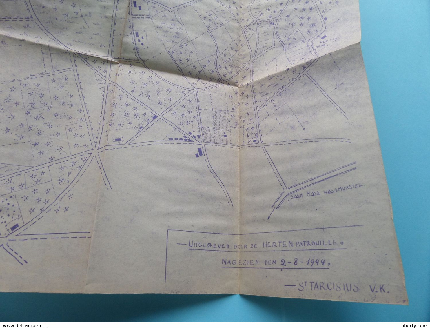 Plan >>> KUIL En OMLIGGENDE Schaal 1/5000 ( Uitg. HERTENPATROUILLE 2-8-1944 - St. TARCISIUS V.K. ( Zie Scans ) ! - Waasmunster