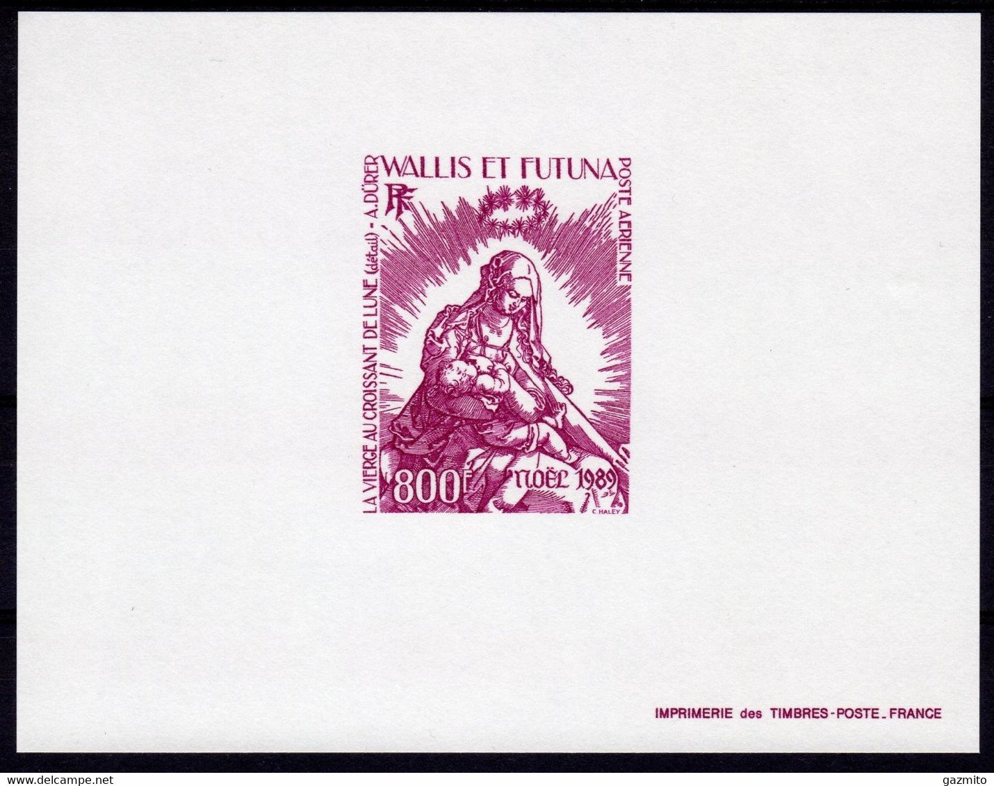 Wallis Futuna 1989, Christmas, Durer, BF DELUXE - Incisioni