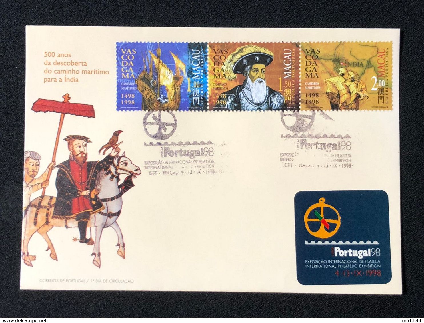 MACAU PORTUGAL"98 STAMP EXHIBITION COMMEMORATIVE CANCELLATION ON OFFICIAL COVER - Storia Postale