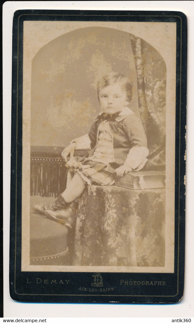 Photographie XIXe CDV Portrait D'un Bébé Photographe Demay Aix Les Bains - Ancianas (antes De 1900)