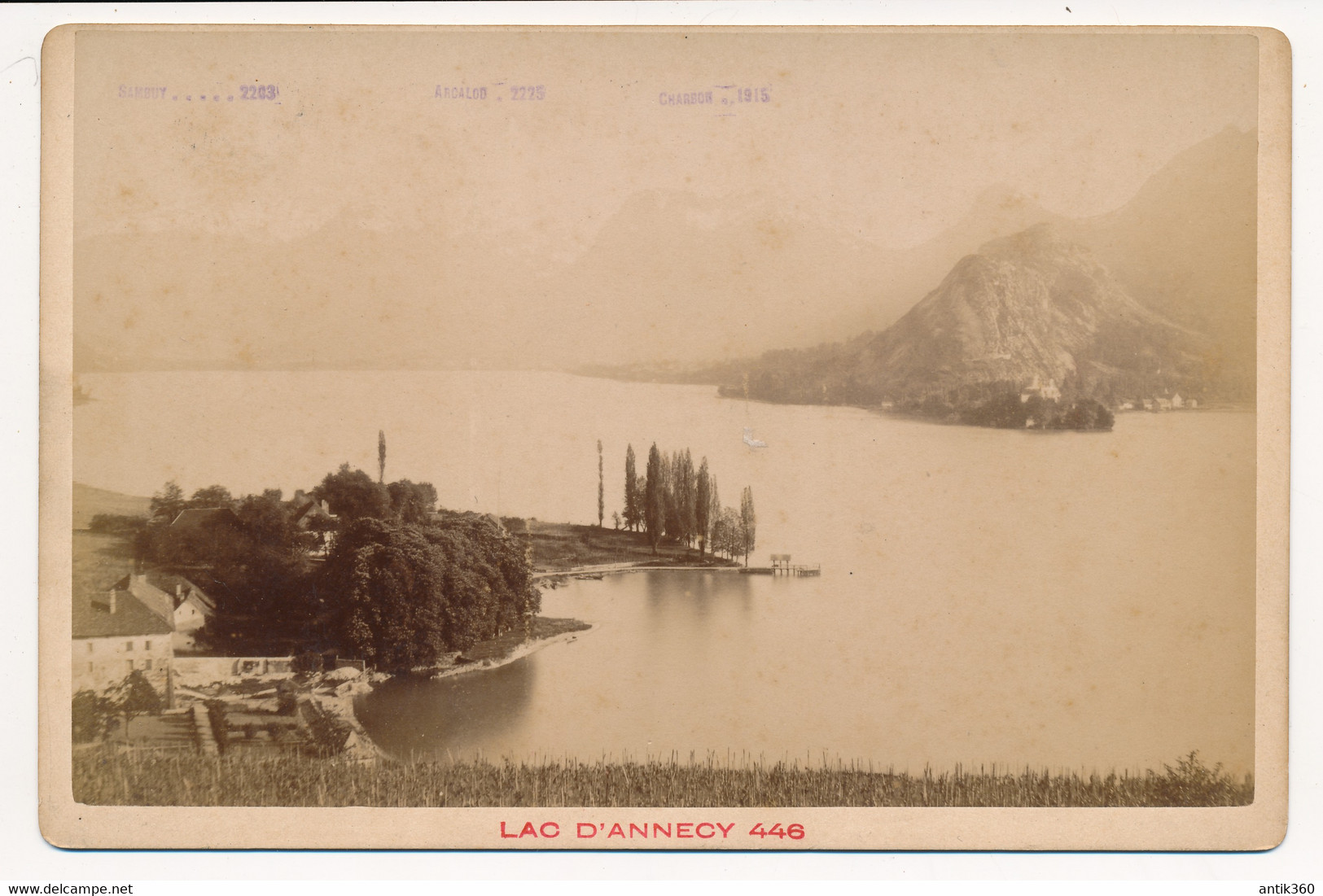 Photographie XIXe Format 11x16 Vue Du Lac D'Annecy Le Bout Du Lac Circa 1880 Photographe Frédéric Peccoud - Ancianas (antes De 1900)
