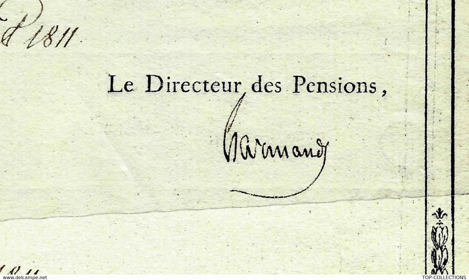 1811 CLERGE SUITES De  La REVOLUTION  PENSIONS ECCLESIASTIQUES  RARE CERTIFICAT INSCRIPTION& PAIEMENT B.E. V HISTORIQUE - Historische Dokumente