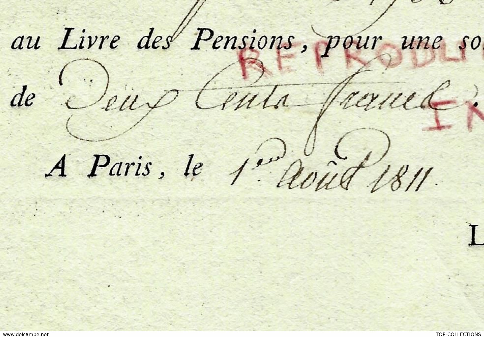 1811 CLERGE SUITES De  La REVOLUTION  PENSIONS ECCLESIASTIQUES  RARE CERTIFICAT INSCRIPTION& PAIEMENT B.E. V HISTORIQUE - Historische Dokumente