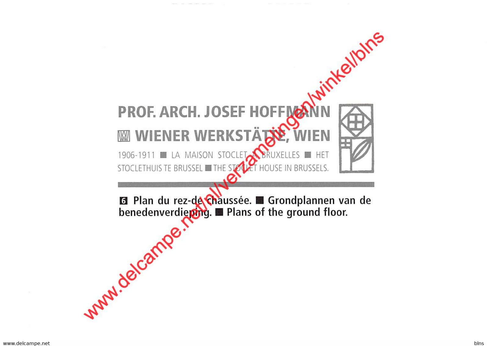 Maison Stoclet - Arch Josef Hoffmann - Plan Du Rez-de Chaussée - St-Pieters-Woluwe - Woluwe-St-Pierre - St-Pieters-Woluwe - Woluwe-St-Pierre