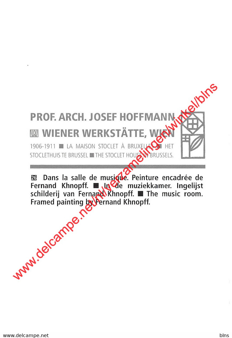 Maison Stoclet - Arch Josef Hoffmann - La Salle De Musique - Peinture Encadrée De Fernand Khnopff - St-Pieters-Woluwe - - St-Pieters-Woluwe - Woluwe-St-Pierre