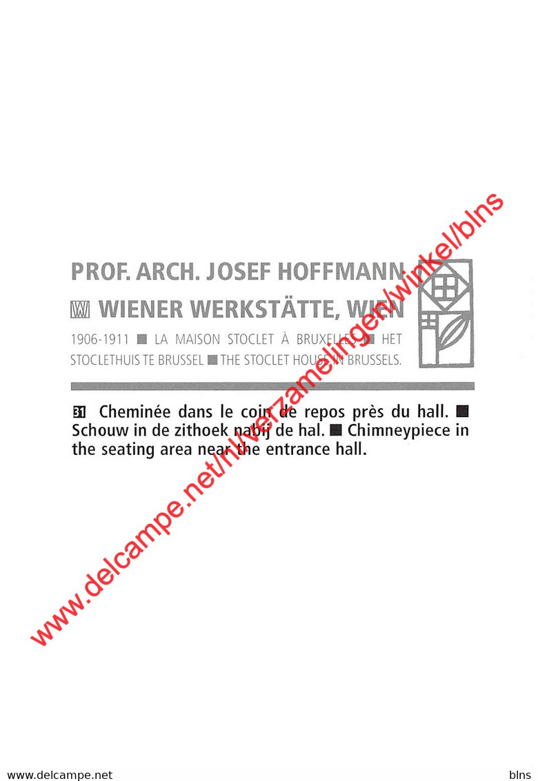 Maison Stoclet - Arch Josef Hoffmann - Cheminée Dans Le Coin De Repos Près Du Hall - St-Pieters-Woluwe - Woluwe-St-Pierr - Woluwe-St-Pierre - St-Pieters-Woluwe