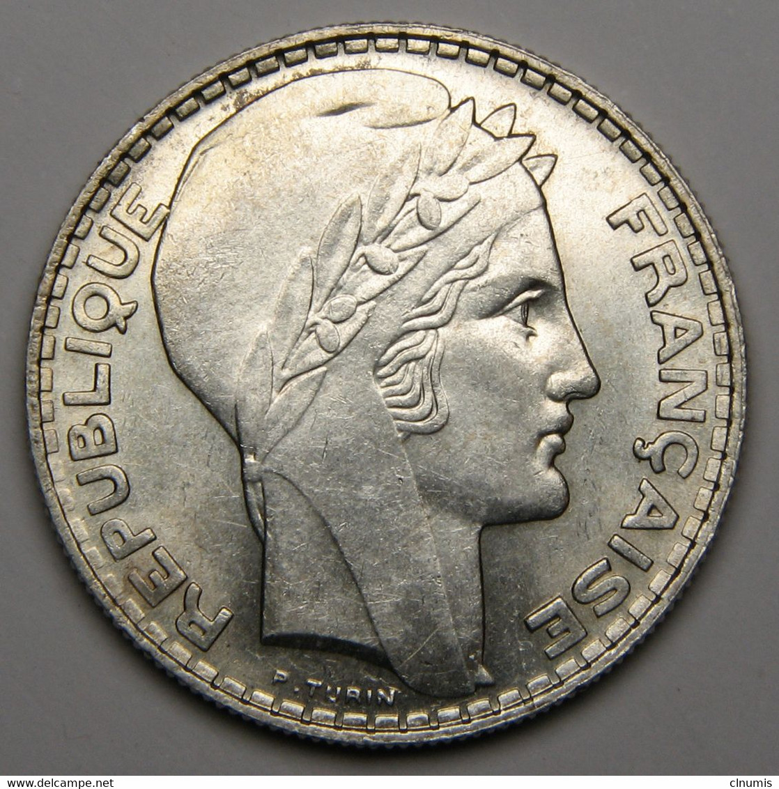 20 Francs Turin, 1929, Argent - III° République - 20 Francs