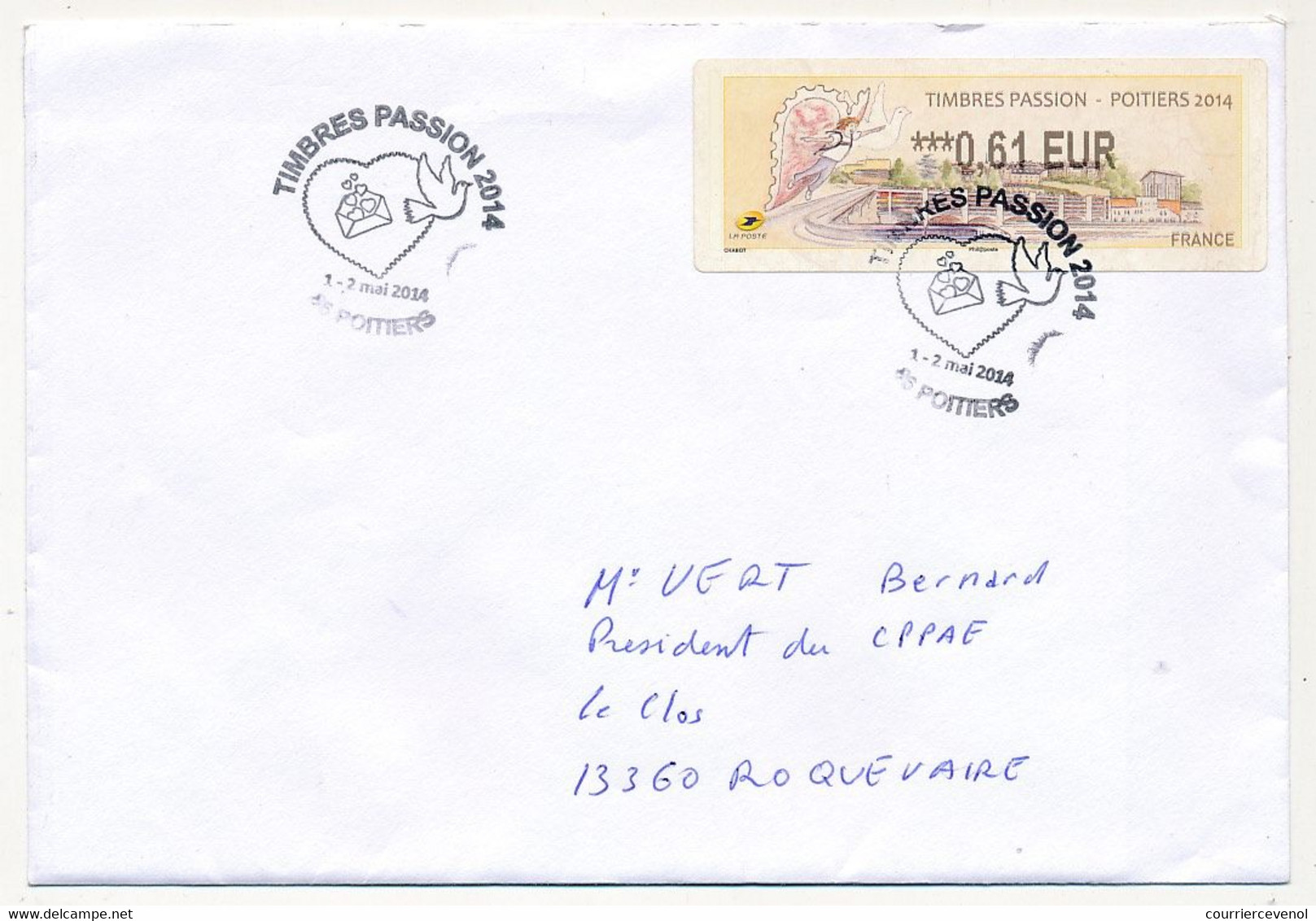 FRANCE - Env. Affr. Vignette D'affr. Lisa "Timbres Passion - Poitiers 2014" Obl Temp. 7/5/2014 - 2010-... Viñetas De Franqueo Illustradas