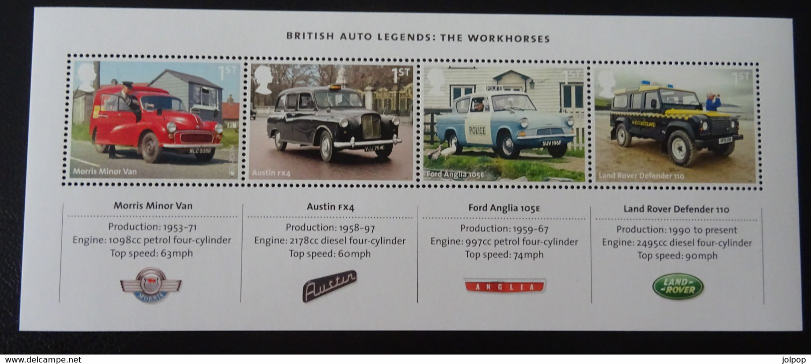 &H-117A& GB 2013, SHEET ,MNH** LUXE, BRITISH AUTO LEGENDS, CARS. TAXI, POLICE. - Ongebruikt