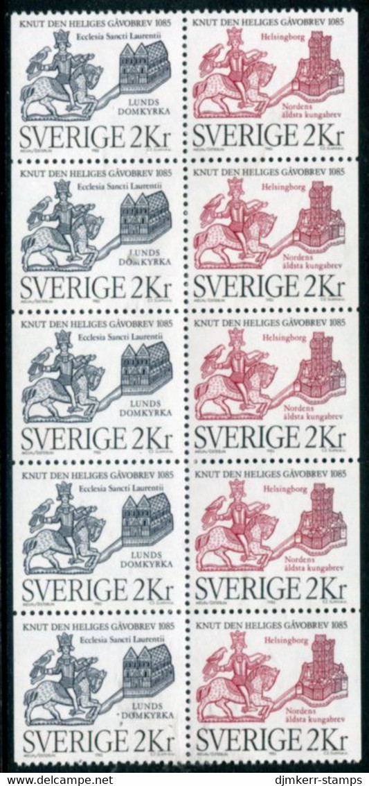 SWEDEN 1985 King Knut's Gift Booklet Pane MNH / **.  Michel 1334-35 - Nuevos