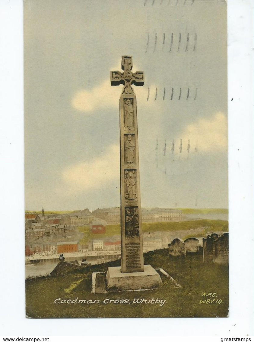 Postcard Yorkshire Whitby Cadman Cross Posted1958 Used - Whitby