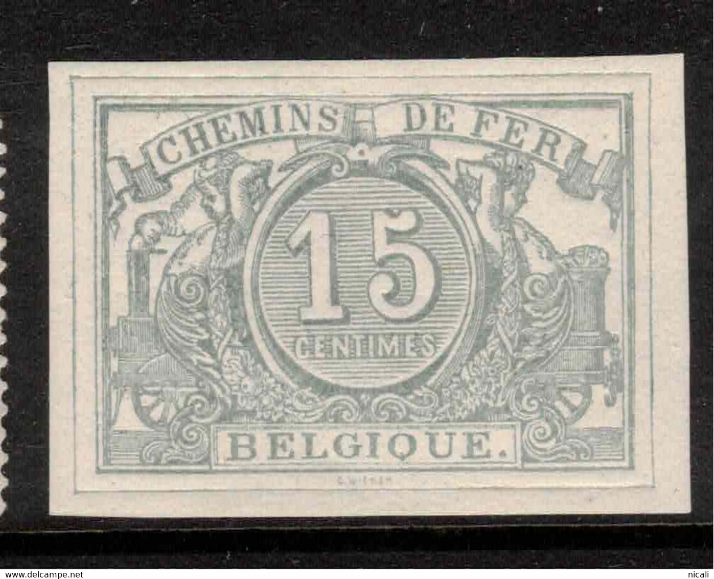 BELGIUM 1882 15c Railway Parcel Stamp Imperf SG P73 HM #ZZB8 - Ungebraucht