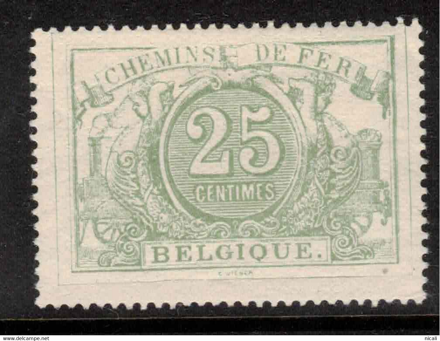 BELGIUM 1882 25c Railway Parcel Stamp SG P77 HM #ZZB9 - Postfris