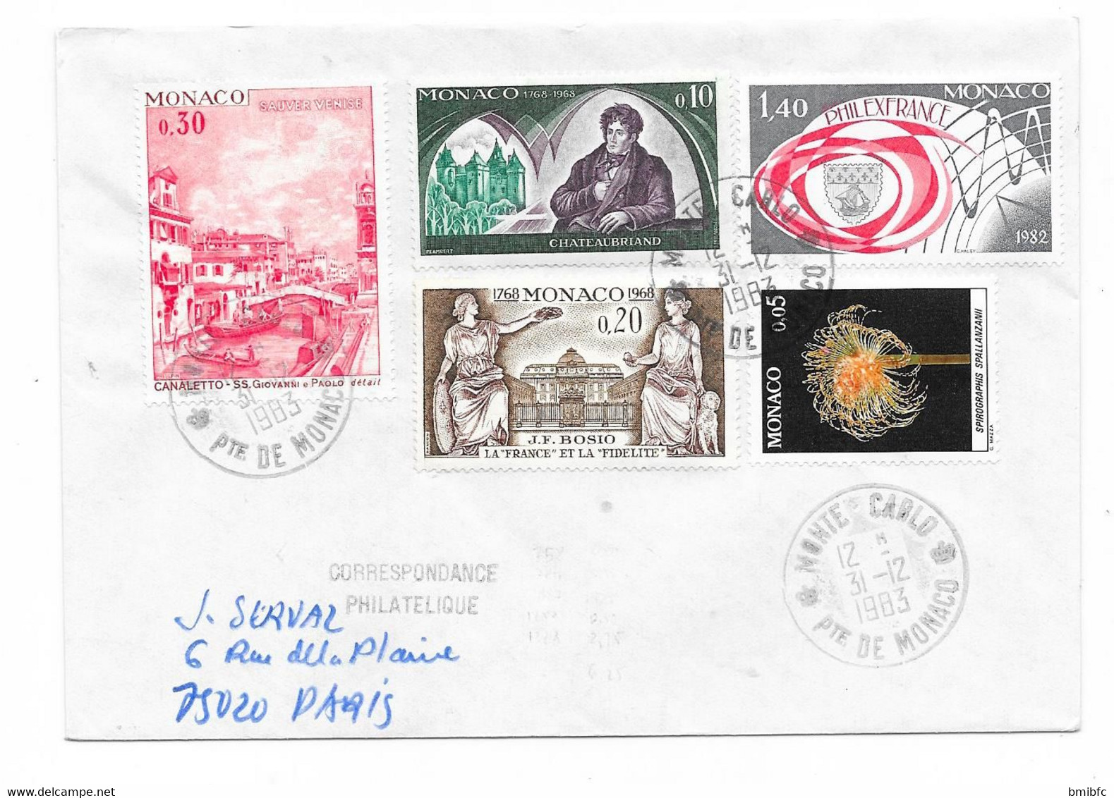 Sur Lettre MONACO 1983 - Storia Postale