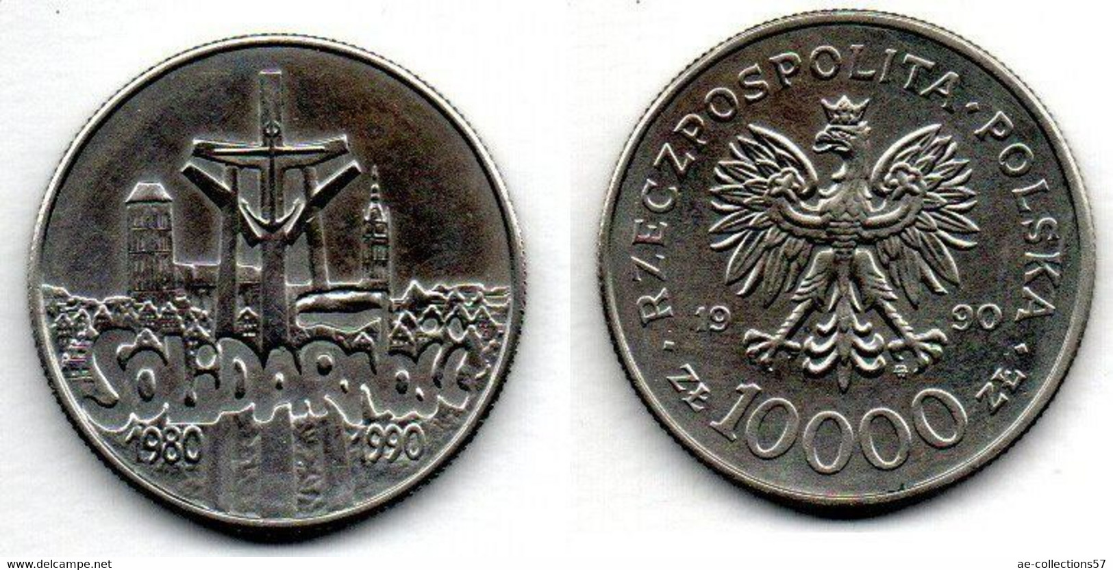 Pologne -  10000 Zlotych 1990 SUP - Polonia