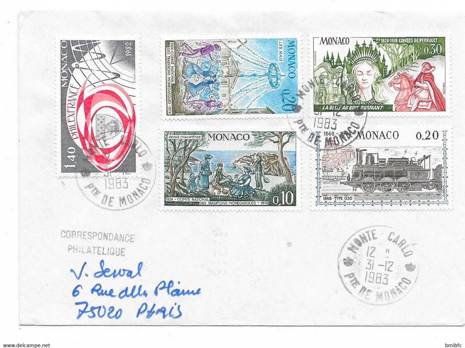 Sur Lettre  MONACO 1983 - Storia Postale