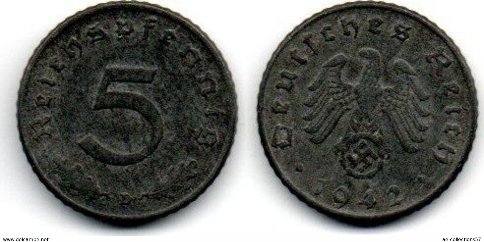 Allemagne -  5 Reichspfennig 1942 D TB+ - 5 Reichspfennig