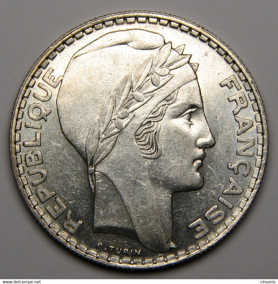 20 Francs Turin, 1934, Argent - III° République - 20 Francs