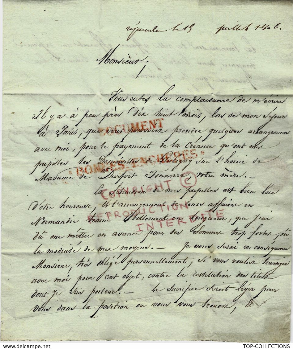 1806  Samadet à Marseille Pour Aymard De Clermont Tonnerre à Paris TRES BEAU TEXTE SUR DES  AFFAIRES DE SUCCESSION ET - Historische Documenten