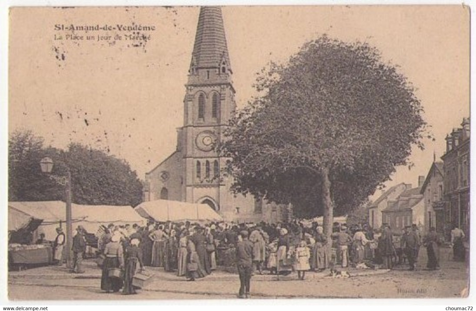 (41) 876, St Amand De Vendome, Huron, La Place Un Jour De Marché, état - Saint Amand Longpre