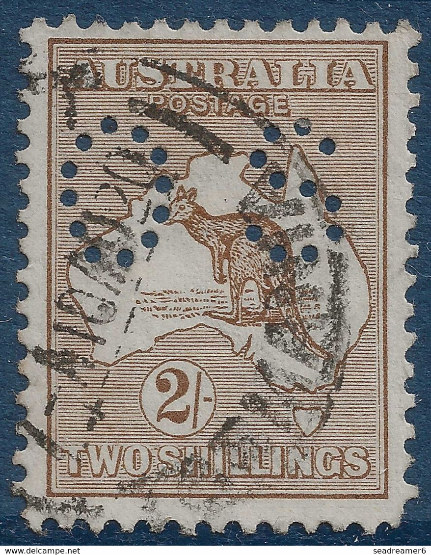 Australie Timbre De Service N°11 Oblitéré 2 Shilling Brun Perforé OS Cote Yvert : 125 € - Dienstmarken