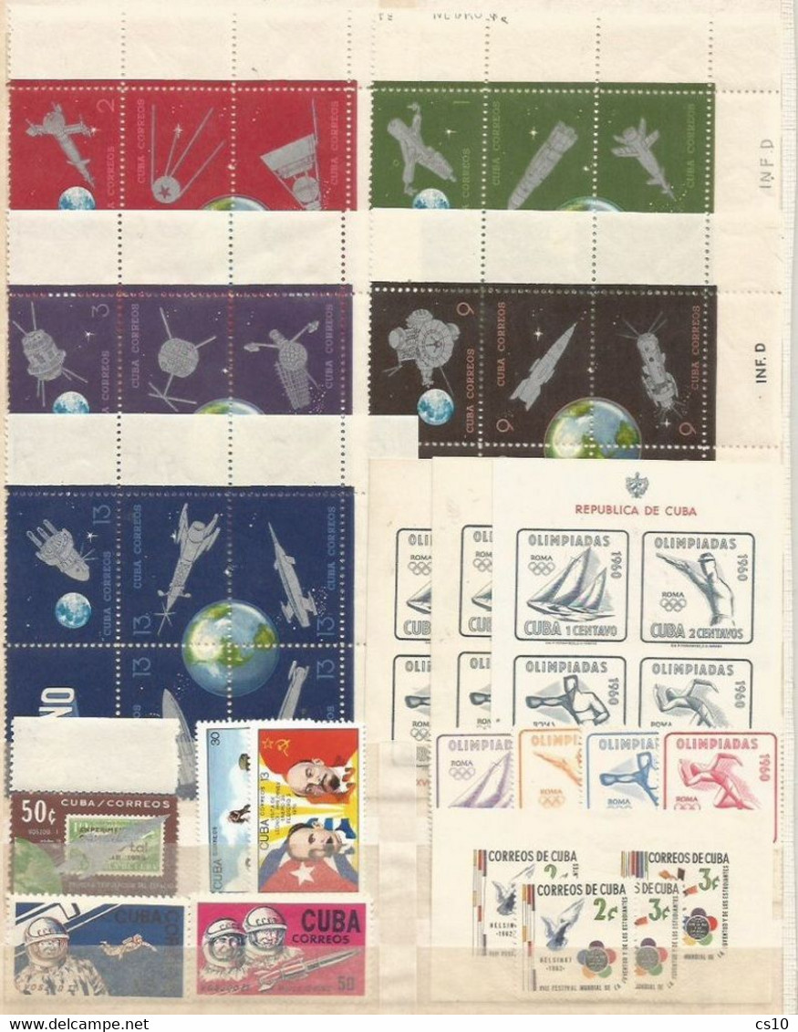 CUBA 7 Scans Lot : Selection Of High Quality MNH ** Issues With MINI & Souvenir Sheets, Perf & Imperf, Overprinted, Etc - Collections, Lots & Series