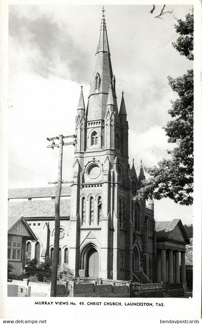 Australia, TAS, LAUNCESTON, Christ Church (1950s) Murray Views RPPC Postcard - Lauceston