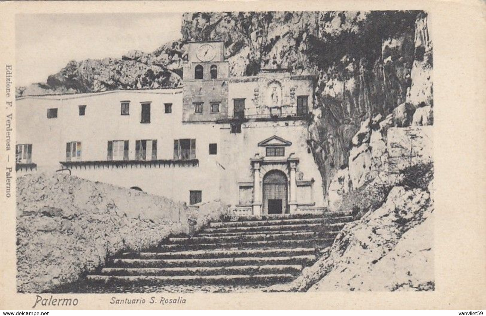 PALERMO-SANTUARIO SANTA ROSALIA-CARTOLINA NON VIAGGIATA -ANNO 1900-1904-RETRO INDIVISO - Palermo