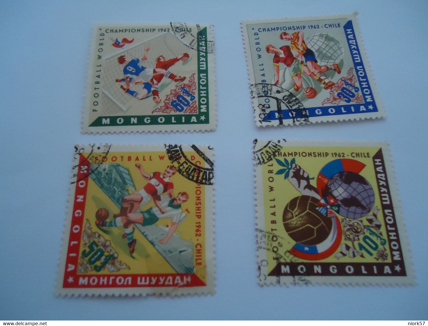 MONGOLIA USED  STAMPS  FOOTBALL CHILE   1962 - 1962 – Cile