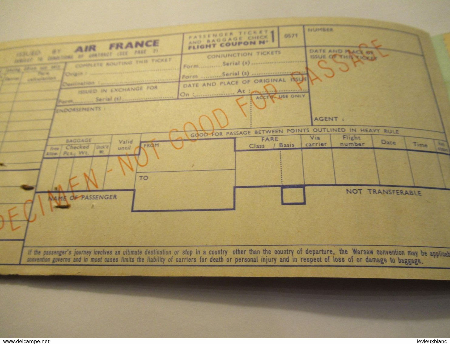 Aviation Commerciale/ AIR-FRANCE/Billet D'Avion/Spécial Militaire/CAYENNE-FORT De FRANCE / Renaudin/1963           BIAV3 - Boarding Passes