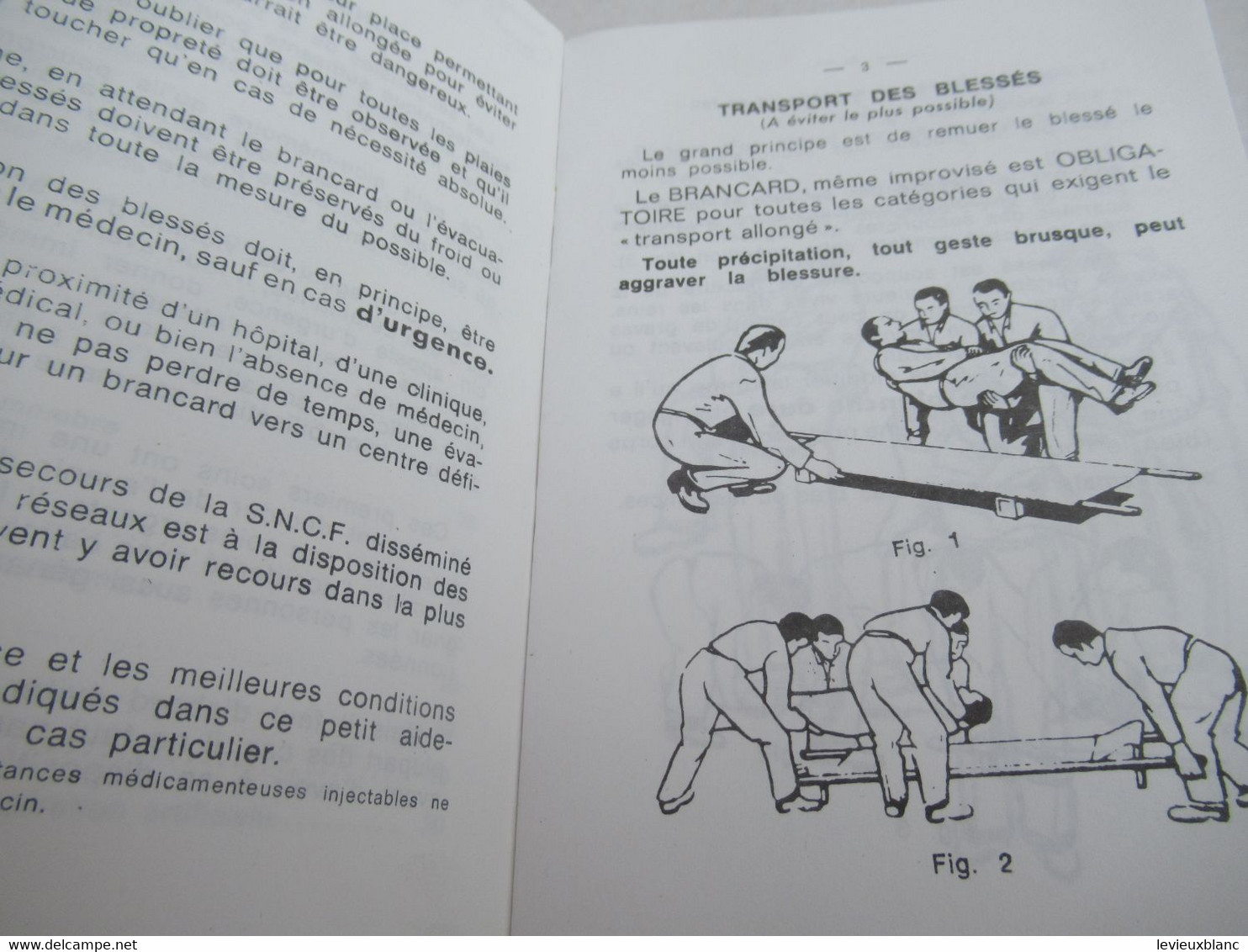 S.N.C.F.F./Direction Du Personnel /AIDE-MEMOIRE Du SECOURISTE/1972        TRA62 - Chemin De Fer