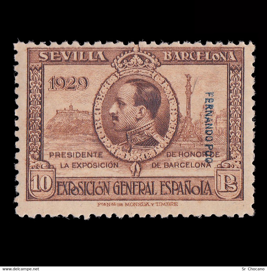Fernando Poo.1929 Alfonso XIII.10p. MNH Edifil 178. - Fernando Po