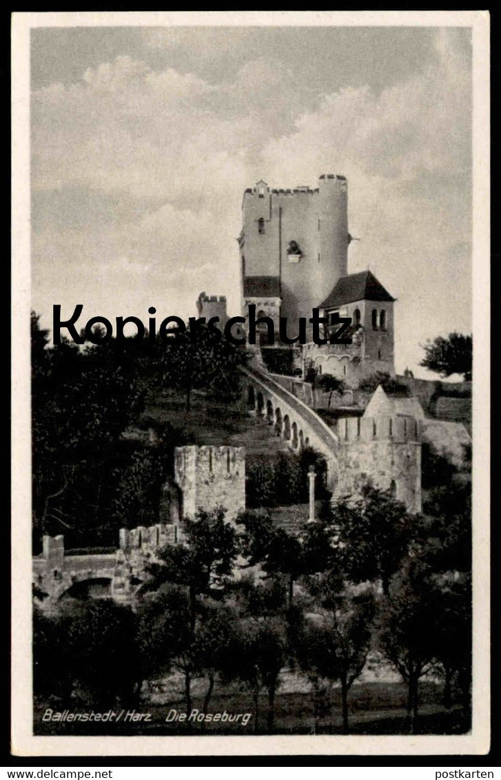 ALTE POSTKARTE BALLENSTEDT AM HARZ DIE ROSEBURG Burg Schloss Chateau Castle AK Cpa Postcard Ansichtskarte - Ballenstedt
