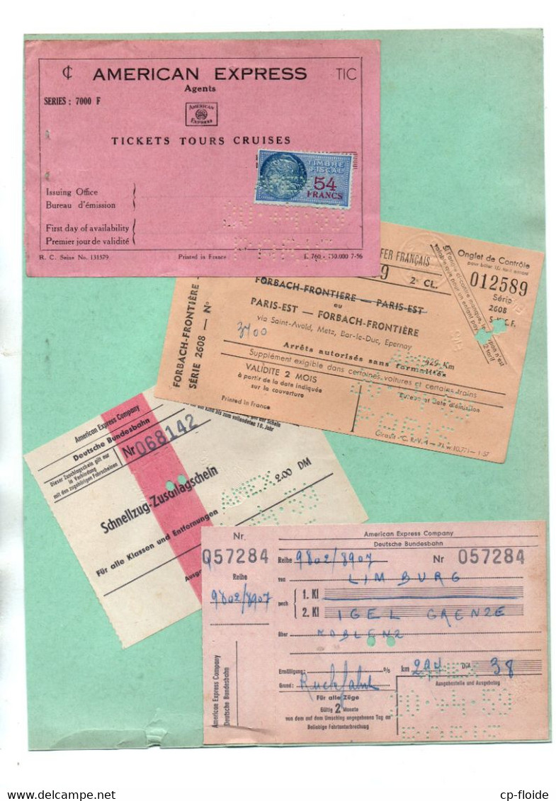 TICKETS . " AMERICAN EXPRESS " - Réf. N°152P - - Banque & Assurance