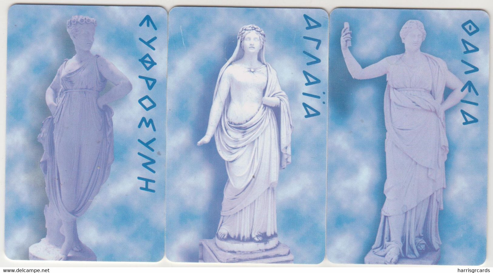 GREECE - Three Graces Set 3 Cards ,  2.93€ , Tirage 200.000, 08/01, Used - Grèce