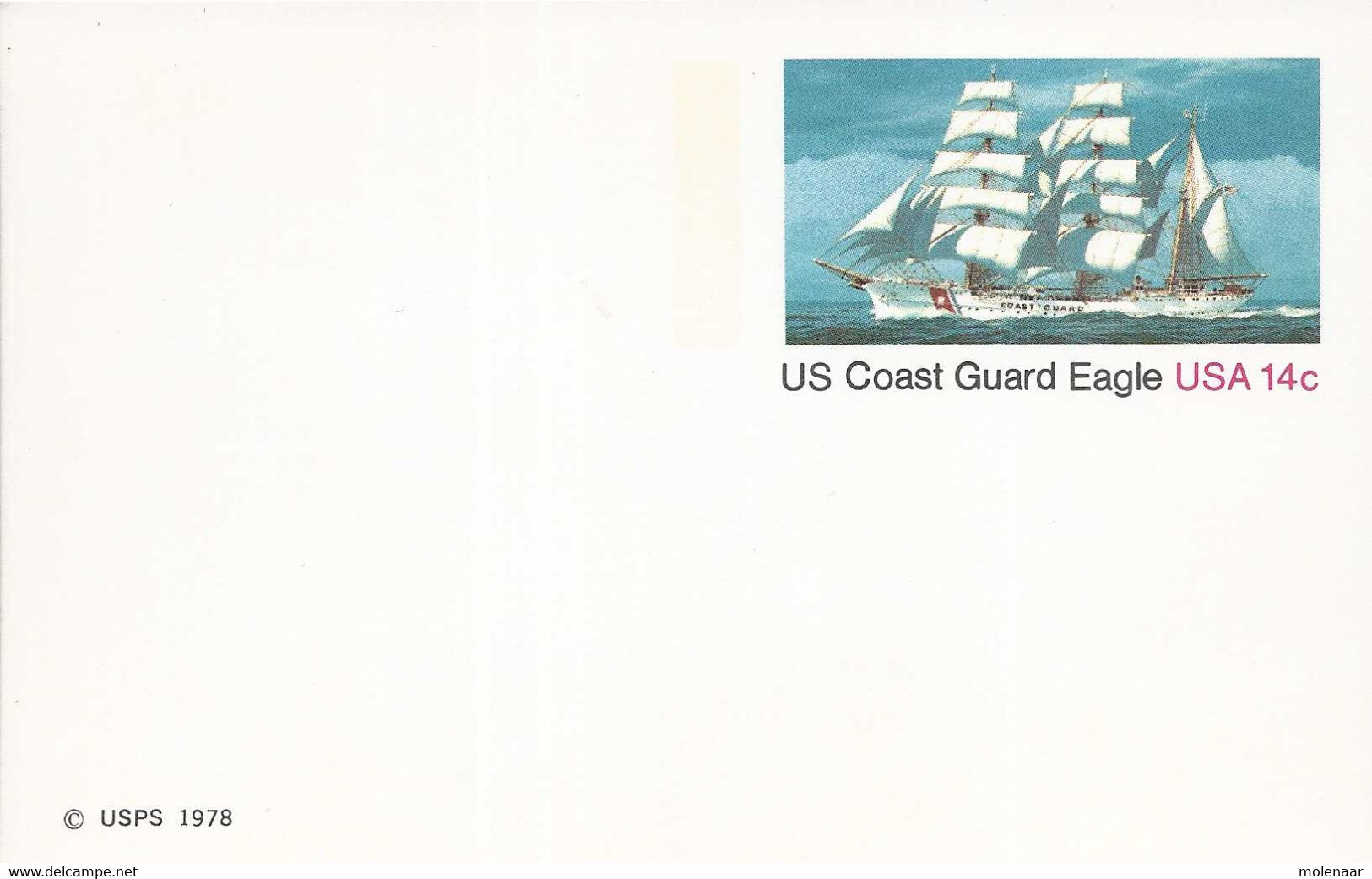 USA Briefkaart 1978  14 Ct  US Coast Guard Eagle Ongebruikt (7331) - 1961-80