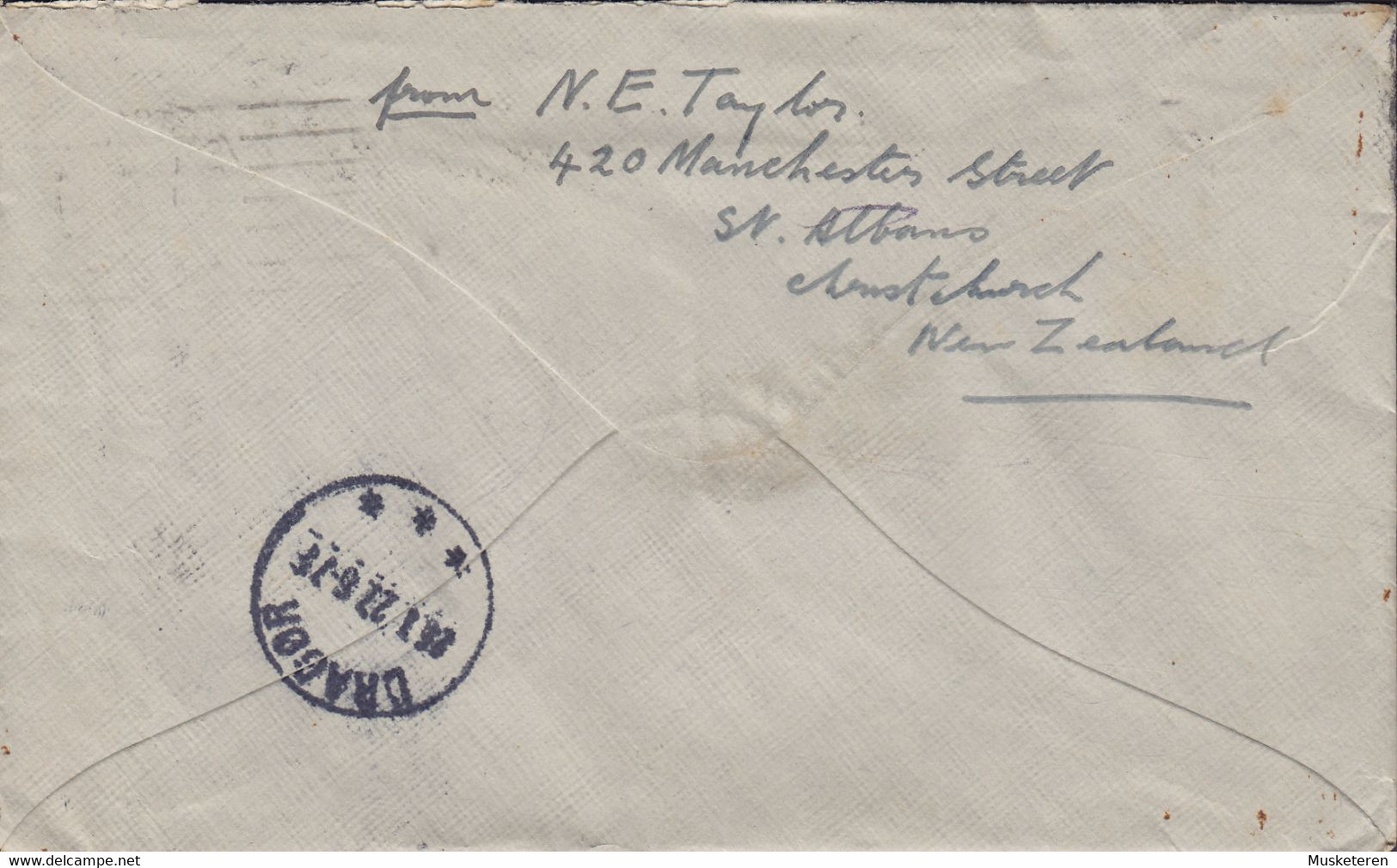 New Zealand CHRISTCHURCH 1926 Cover Brotype IIIa DRAGØR (NOT In Catalogue) Denmark TAXE Postage Due W. Original Letter - Covers & Documents