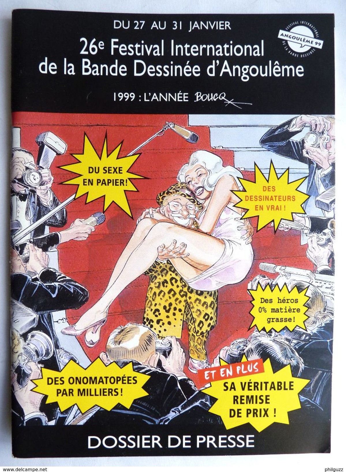 DOSSIER DE PRESSE 26 è FESTIVAL BD ANGOULEME 1999 BOUCQ - Dossiers De Presse