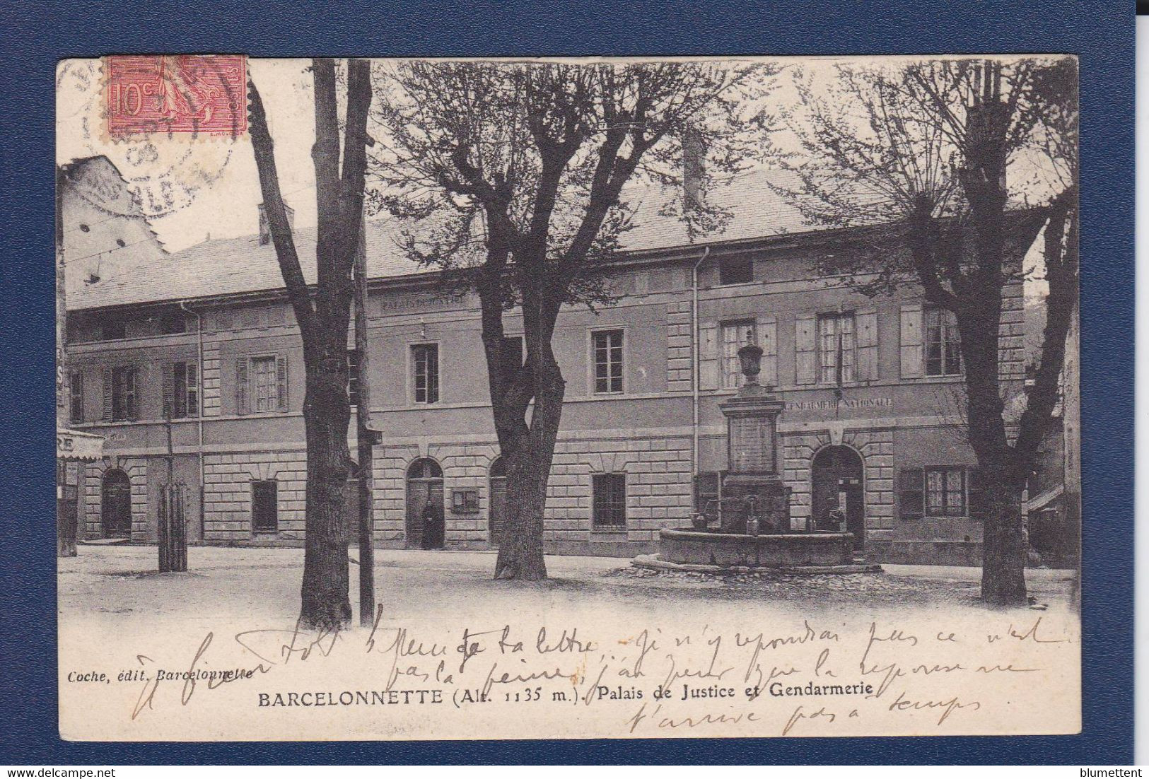 CPA [04] Alpes De Haute Provence > Circulé Barcelonnette Palais De Justice Gendarmerie - Barcelonnetta