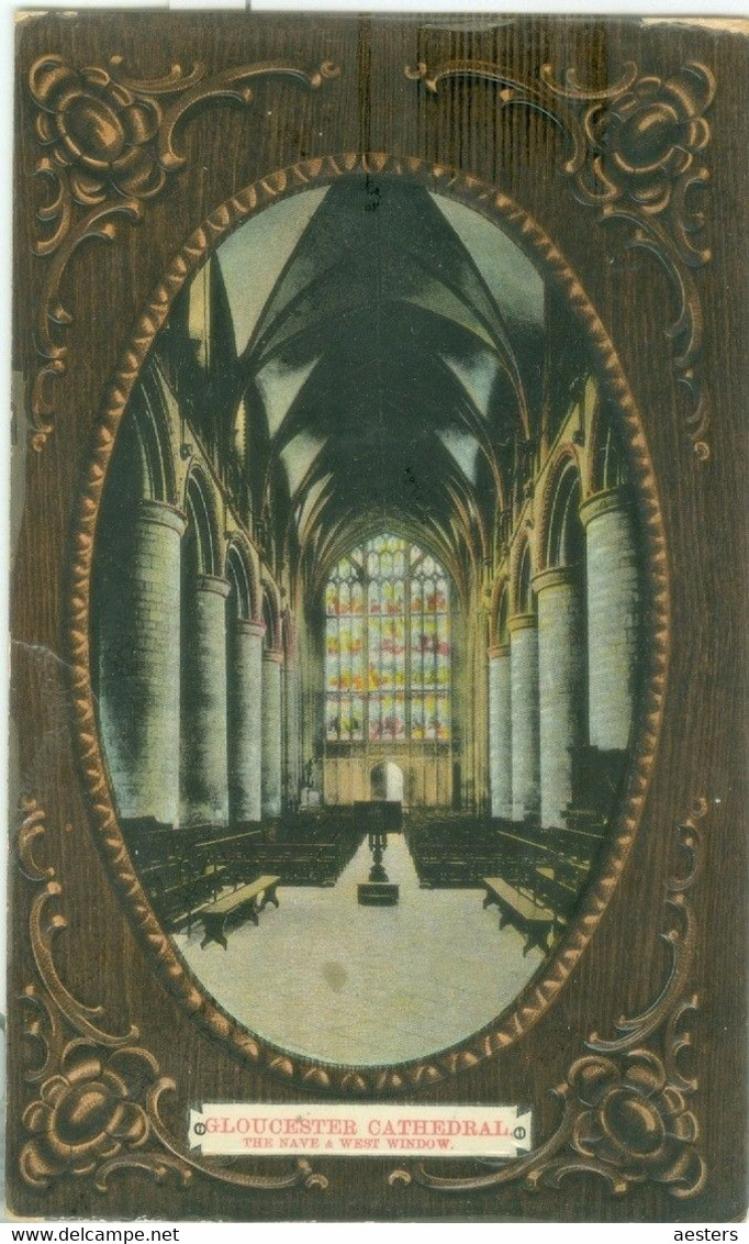 Gloucester; Cathedral, The Nave & West Window - Not Circulated. (The Milton Postcard) - Gloucester