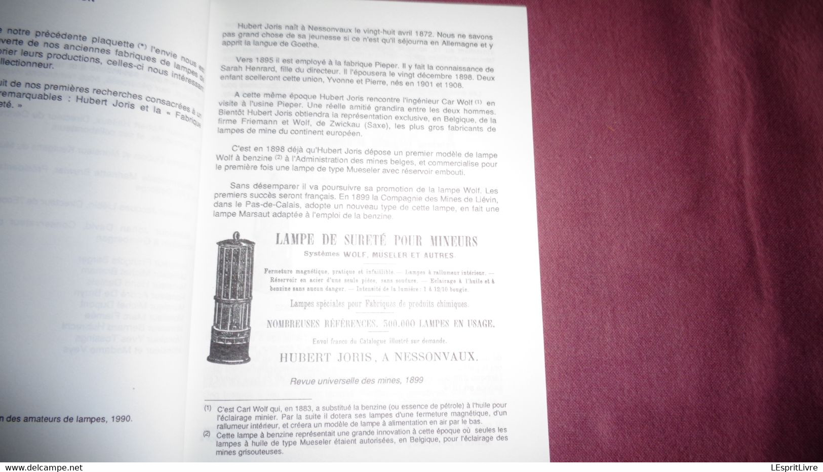 FABRIQUES LIEGEOISES DE LAMPES DE MINES 1 Joris Hubert Régionalisme Usine Charbonnage Mine Lampe Mineur Charbon Mineurs - Belgium