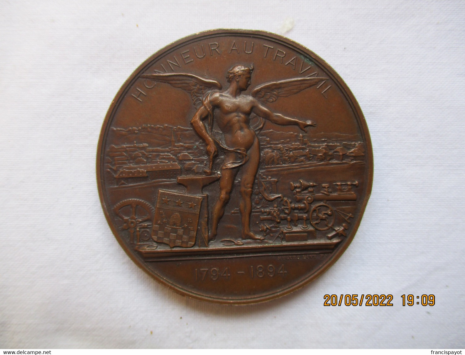 Suisse: Médaille Honneur Et Travail, Centenaire De L'incendie De La Chaux-de-Fonds 1894 - Professionali / Di Società