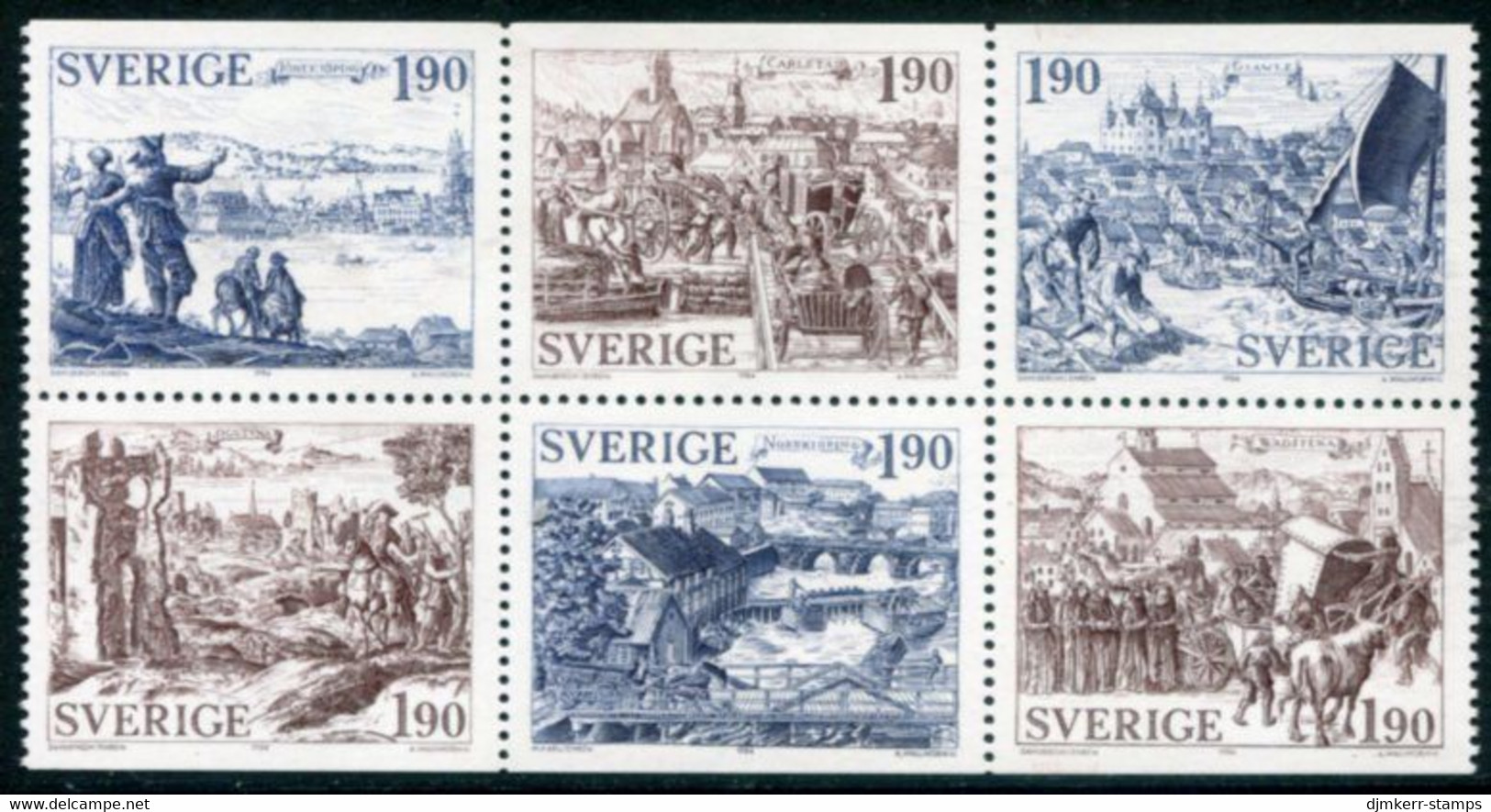 SWEDEN 1984 Old Town Views MNH / **.  Michel 1292-97 - Nuovi