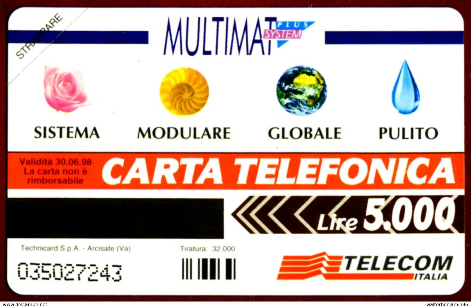 G PRP 309 C&C 3402 SCHEDA TELEFONICA NUOVA MAGNETIZZATA BELLCO VARIANTE PUNTO ROSA - Erreurs & Variétés