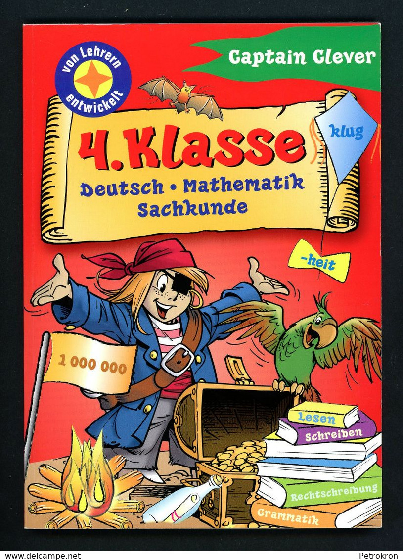 Captain Clever Übungsbuch Grundschule Klasse 4 Deutsch Mathematik Sachkunde Wie Neu! - Schulbücher