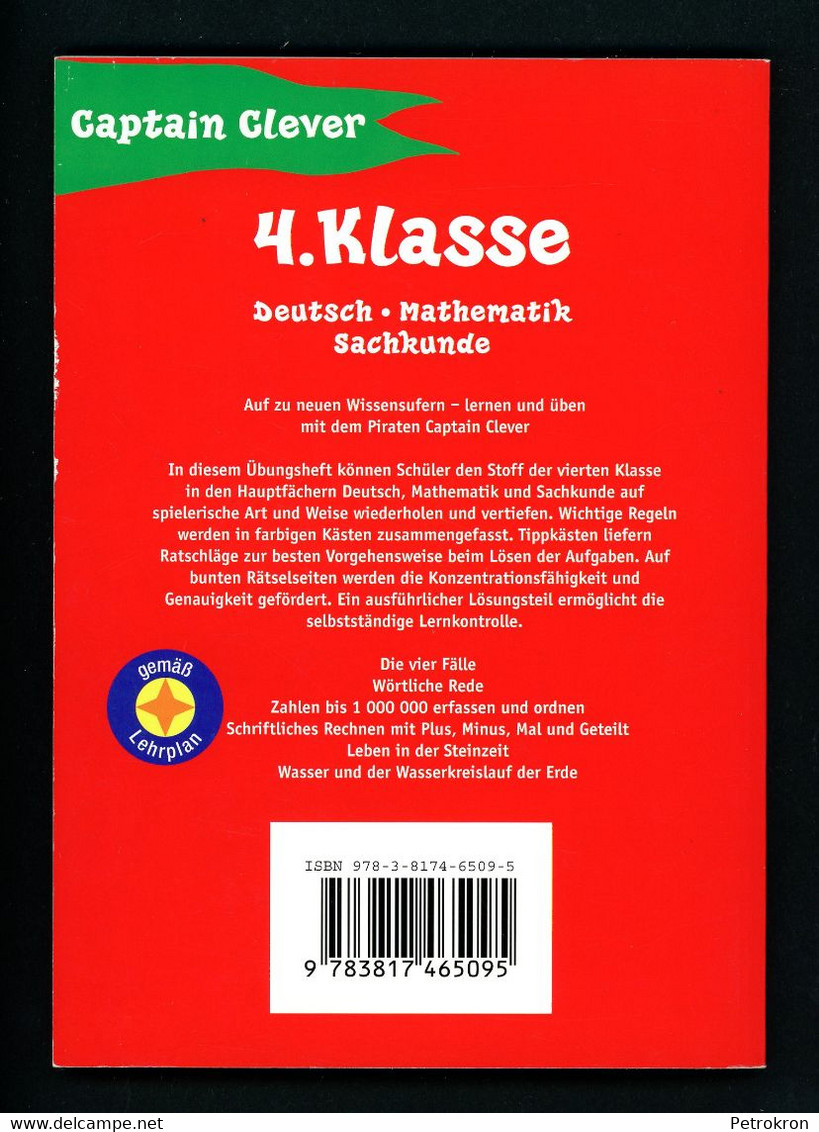 Captain Clever Übungsbuch Grundschule Klasse 4 Deutsch Mathematik Sachkunde Wie Neu! - School Books