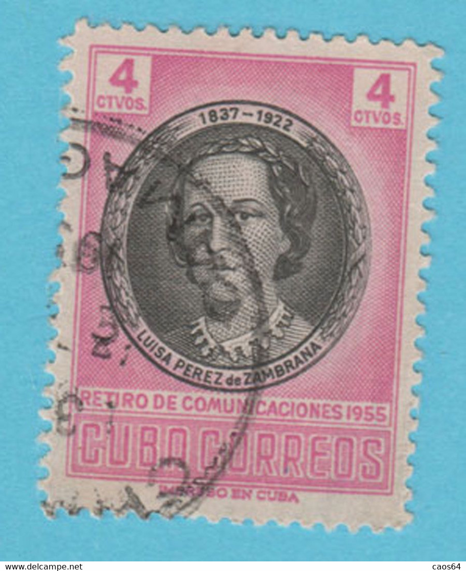 1956 CUBA Donne Luisa Perez De Zambrana - 4 C Usato - Used Stamps
